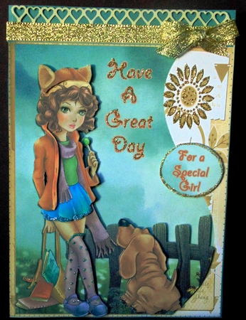 Mini Kit- Lovely Schoolgirl #1- Have a Great Day by Margarette Blakeborough