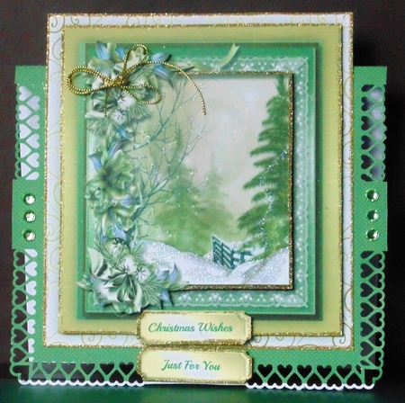 Beautiful christmas Scene On Lace  by Margarette Blakeborough