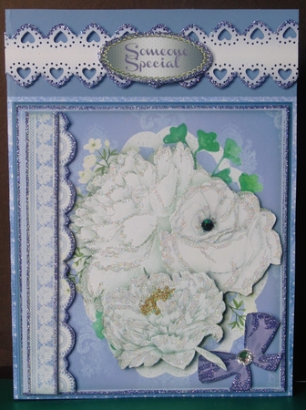 Beautiful White Roses on lace 1  by Margarette Blakeborough