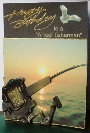 Sea Fishing - 3D Decoupage + Insert & Tag by Margarette Blakeborough