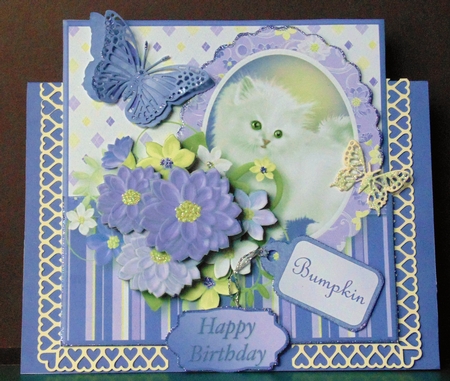 Pretty Kitty Decoupage Card Mini Kit by Margarette Blakeborough