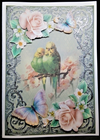 Bumper kit birds and pink roses by Margarette Blakeborough