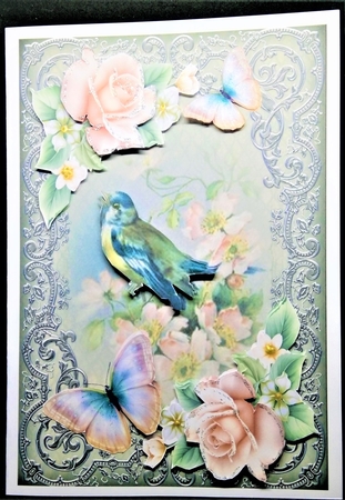 Bumper kit birds and pink roses by Margarette Blakeborough