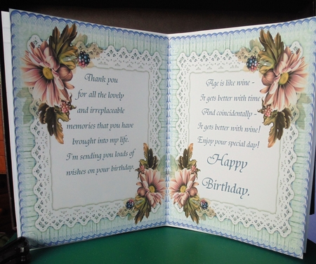 Incert  Blank , with soft Pink Daisys  by Margarette Blakeborough