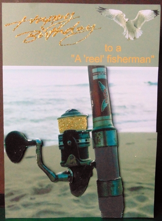Sea Fishing II - 3D Decoupage + Insert & Tag by Margarette Blakeborough