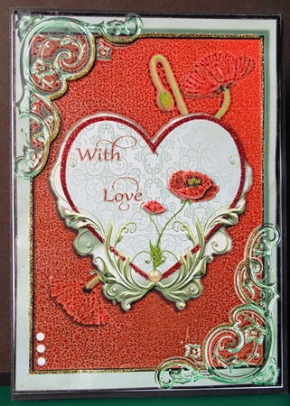 With Love Poppy Heart by Margarette Blakeborough