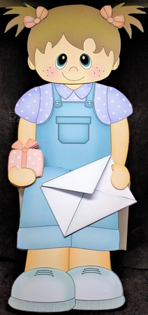 3D On the Shelf Card Kit - Little Toddler Joane has a Mini Card & Envelope by Margarette Blakeborough