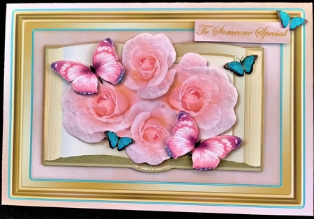 Book With Pink Roses & Butterflies by Margarette Blakeborough