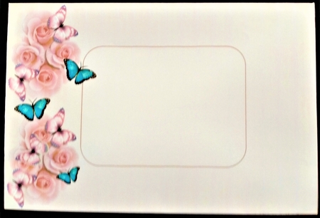 Book With Pink Roses & Butterflies by Margarette Blakeborough