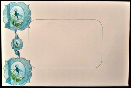 Square Bracket Blue Hummingbird by Margarette Blakeborough