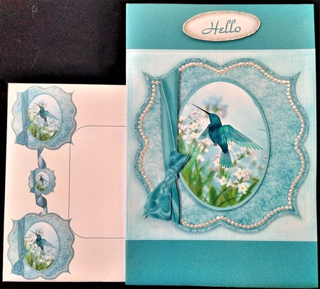 Square Bracket Blue Hummingbird by Margarette Blakeborough