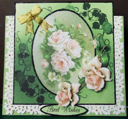 Vintage Spray of Pink Roses by Margarette Blakeborough