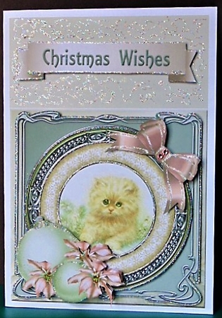 Christmas cat 2 by Margarette Blakeborough