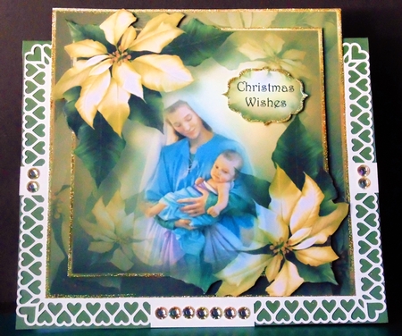 Cream Poinsettias For Christmas 8x8 by Margarette Blakeborough