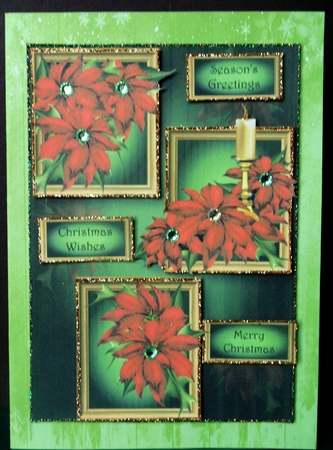 Frame Trio Christmas - Red Poinsettias by Margarette Blakeborough