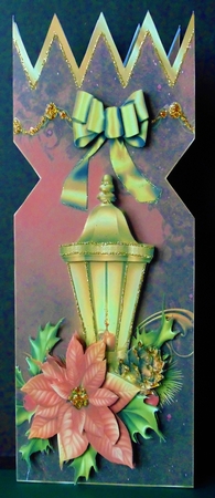 Christmas cracker poinsettia lantern card kit by Margarette Blakeborough