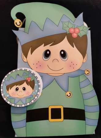 3D Christmas Little Boy Elf Gift Bag Mini Kit by Margarette Blakeborough