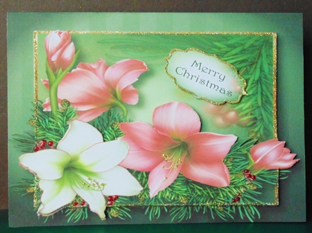 Vintage Christmas Amaryllis  by Margarette Blakeborough