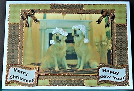JJ GOLDEN RETRIEVERS CHRISTMAS A5 MINI KIT by Margarette Blakeborough