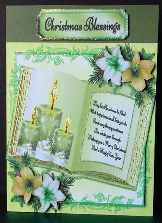 Beautiful Golden Candles Open Book 8x8 by Margarette Blakeborough