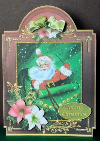 There Goes Santa  6x8 Full Card Red by Margarette Blakeborough