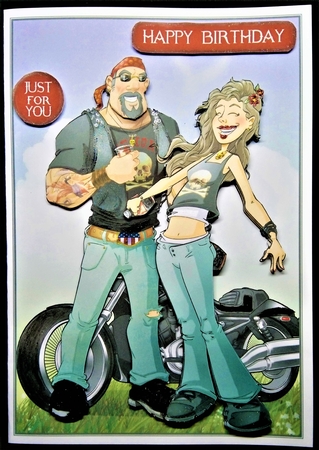 Biker Couple by Margarette Blakeborough
