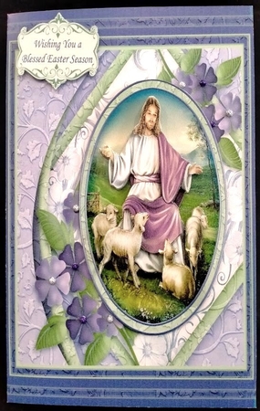 THE LORD IS MY SHEPHERD 7.5 Easter Sympathy Decoupage & Insert Mini Kit by Margarette Blakeborough