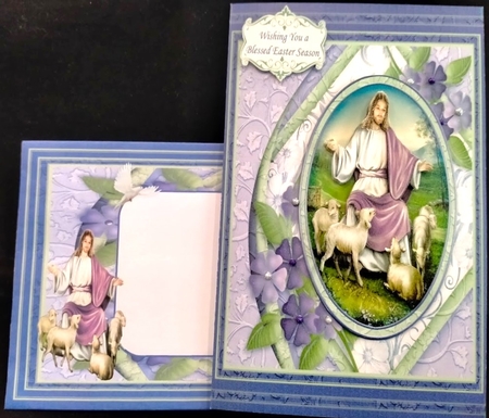 THE LORD IS MY SHEPHERD 7.5 Easter Sympathy Decoupage & Insert Mini Kit by Margarette Blakeborough