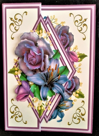DFB Purple Roses & lilies (Birthday) by Margarette Blakeborough