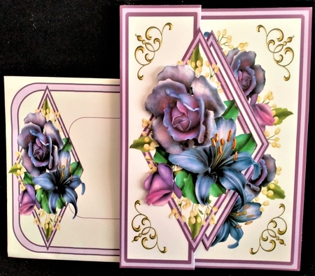 DFB Purple Roses & lilies (Birthday) by Margarette Blakeborough