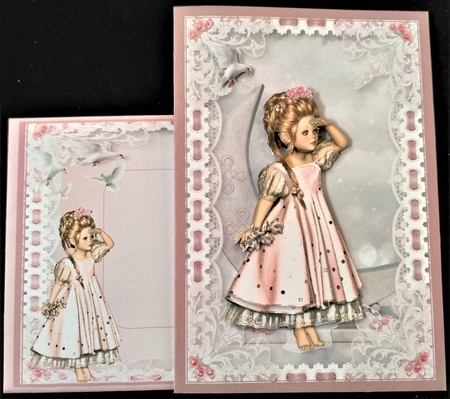 Sweet Little Looking For Dreams A5 Card Front & Decoupage by Margarette Blakeborough