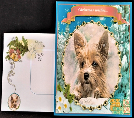 YORKIE WATCHING SNOWFLAKES MULTI SENTIMENT UNISEX CHRISTMAS by Margarette Blakeborough