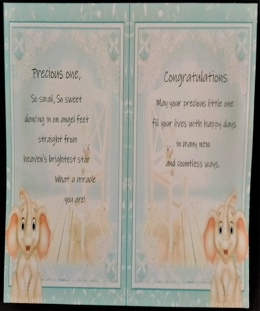 Baby Elephant Blues Card Front Kit by Margarette Blakeborough