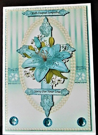 Sympathy Cross & Lilies by Margarette Blakeborough