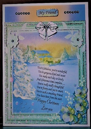 8x8 CHRISTMAS FRIEND BEAUTIFUL VERSE by Margarette Blakeborough