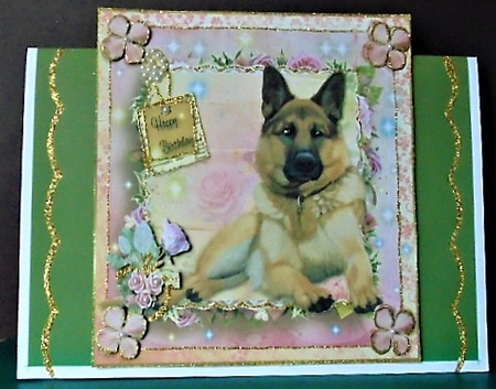 Happy Birthday German Shepherd by Margarette Blakeborough