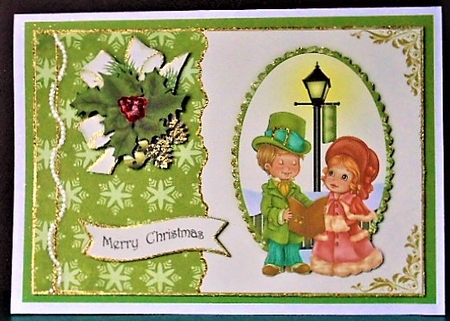 Carol Singers Card Front by Margarette Blakeborough