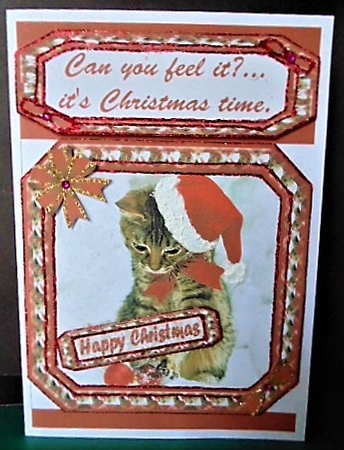 JJ PETS LOVE CHRISTMAS TOO CUTE CAT 8X8 by Margarette Blakeborough