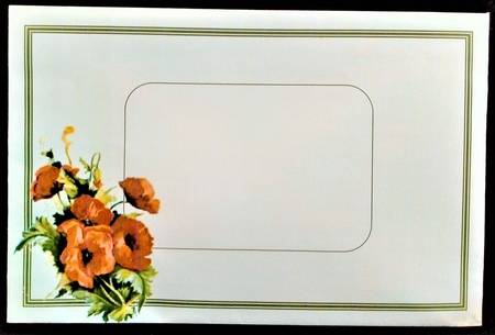 Poppies Plate Card & Stand with Pyramage by Margarette Blakeborough