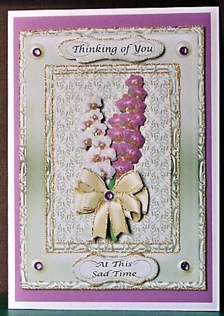 Sympathy Orchids in silver frame by Margarette Blakeborough
