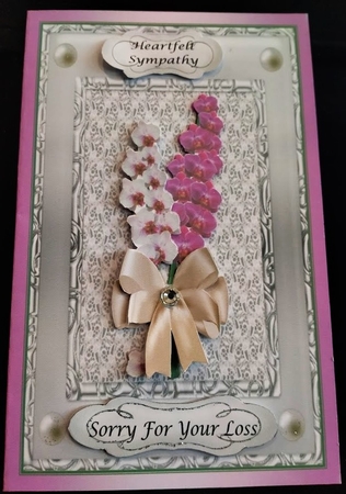 Sympathy Orchids in silver frame by Margarette Blakeborough
