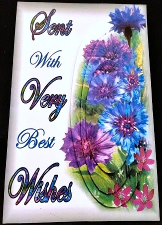 with very best wishes corn flowers by Margarette Blakeborough