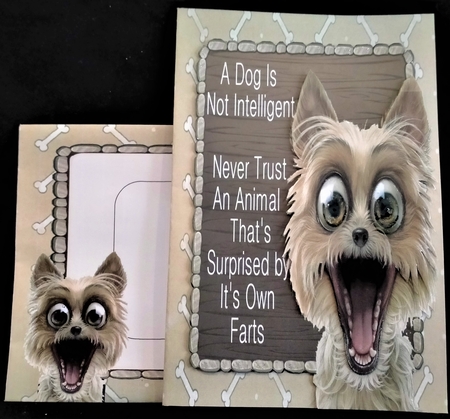 Dog Farts Humour 8x8 by Margarette Blakeborough