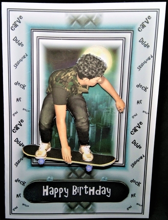A5 Skateboarder Card Front Kit by Margarette Blakeborough