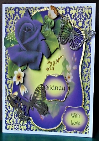 Jewel Damask & Purple Roses by Margarette Blakeborough