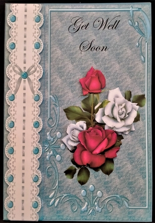 Sympathy Roses Get Well Soon A5 Card by Margarette Blakeborough