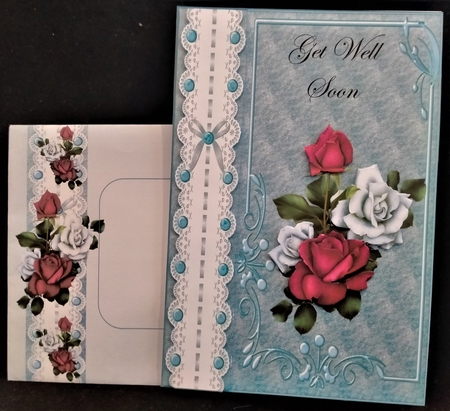 Sympathy Roses Get Well Soon A5 Card by Margarette Blakeborough