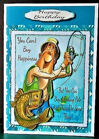 Buy A Fishing Rod Happiness 8x8 by Margarette Blakeborough