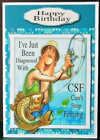 Cant Stop Fishing 8x8 by Margarette Blakeborough