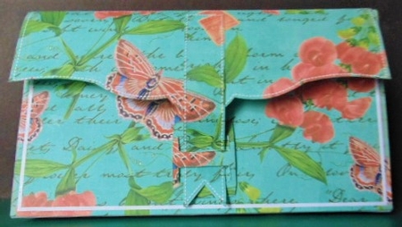 Dusky Teal Sweet Pea 3D File Purse Mini Kit by Margarette Blakeborough